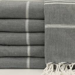 "Turkish Blanket, 165x210cm, Gray Blanket, Turkish Cotton Blanket, Towel, Eksta Long Towel, Bed Cover, Bed Rug, Turkish Bed Rug, 65""x83" - thumbnail 3