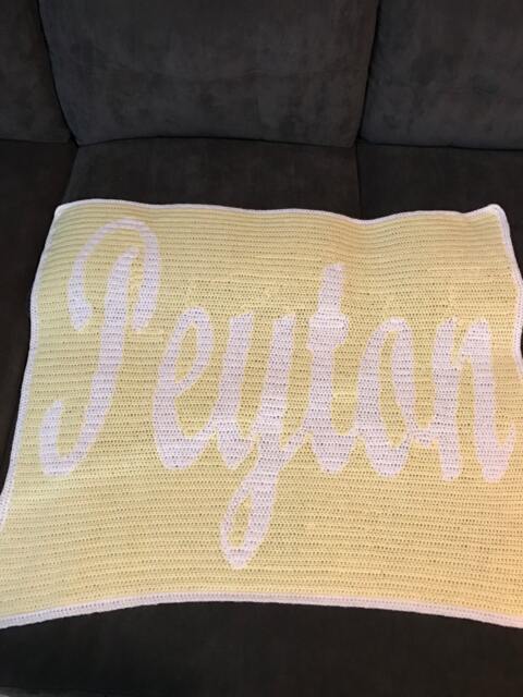 Customized Handmade Crocheted Name Blanket - image 1