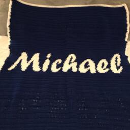 Customized Handmade Crocheted Name Blanket - thumbnail 3