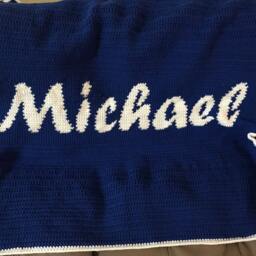Customized Handmade Crocheted Name Blanket - thumbnail 2