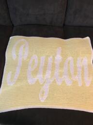 Customized Handmade Crocheted Name Blanket - thumbnail 1