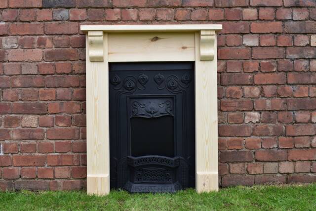 Small Fire Surround With Corbels/Brackets Pine Bedroom . Plus Made To Measure At An Extra Cost - image 1