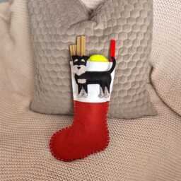 Custom Schnauzer Christmas Dog Stocking - Personalised Felt Dog Stocking/Sack Gift For Owner Portrait/Replica - thumbnail 2
