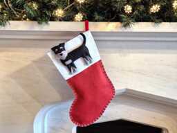 Custom Schnauzer Christmas Dog Stocking - Personalised Felt Dog Stocking/Sack Gift For Owner Portrait/Replica - thumbnail 1
