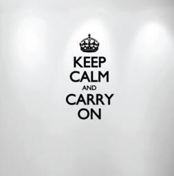 "Keep Calm & Carry On Wall Decal Motivational Poster - Choose Color 24"" X 36" - thumbnail 1