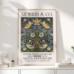 Morris & Co, William Print, Art, Exhibition Poster, Morris, Strawberry Thief Print - thumbnail 1