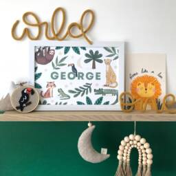 Jungle Name Print - Customisable - Nursery Wall Art - Jungle Decor - Gender Neutral - Safari Plastic Free - thumbnail 2