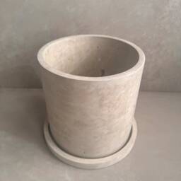 Concrete Planter With Saucer, Large Modern Plant Pot, Bubble Planter, Decorative Cement Minimalist Pot Drainage, Tall Nordic - thumbnail 4