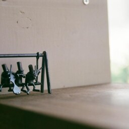 Bronze Swing Trio Musicians Sculpture - Cello, Flute, Violin, Lost-Wax Cast Miniature - thumbnail 2