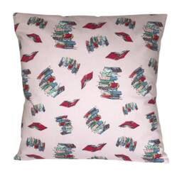 Roald Dahl Bunk Doodling Pink Blue Red Black Grey Cushion Cover
