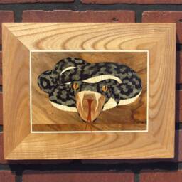 Marquetry Snake Wood Wall Art Mosaic Home Decor - thumbnail 3