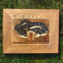 Marquetry Snake Wood Wall Art Mosaic Home Decor - thumbnail 2
