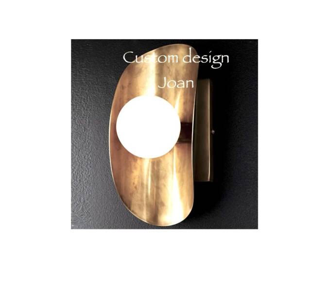 Custom Design Joan Mid Century Brass Wall Sconce Lamp Light Ostrica , Italian Modern Hallway Entrance Inscapes - image 1