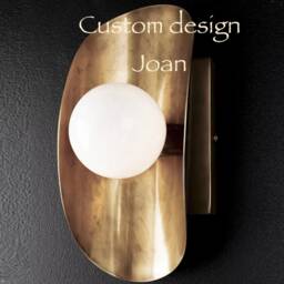 Custom Design Joan Mid Century Brass Wall Sconce Lamp Light Ostrica , Italian Modern Hallway Entrance Inscapes - thumbnail 2
