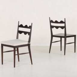French Modern Wave Wooden Dining Chair - thumbnail 2