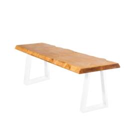 Live Edge Bench With Trapezium Legs - Industrial Reclaimed Timber Style - thumbnail 3