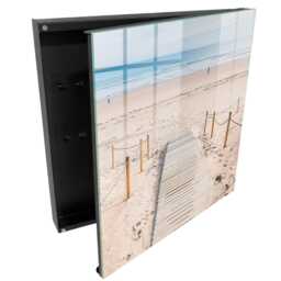 Sea Beach Key Cabinet For Home, Beige Box Wall, Minimalist Landscapes, Nature Lovers