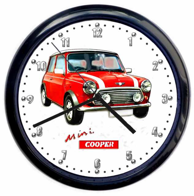 Mini Cooper Classic Car Black Wall Clock