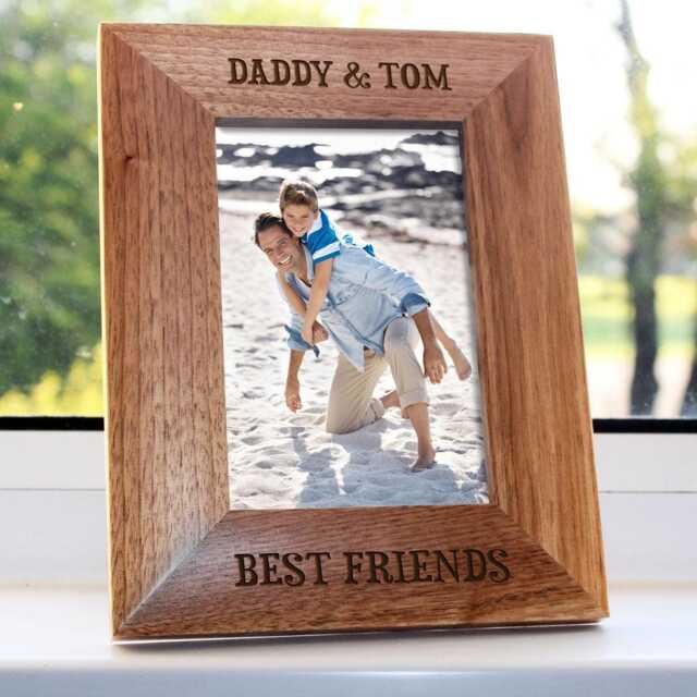 Personalised Oak Photo Frame, Daddy & Me Gift