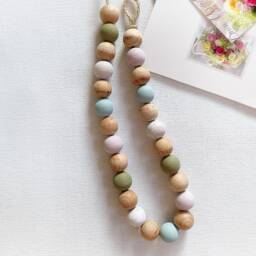 Rainbow Beaded Curtain Tiebacks Eco-Friendly Nursery Decor - Set Of 2 - thumbnail 3