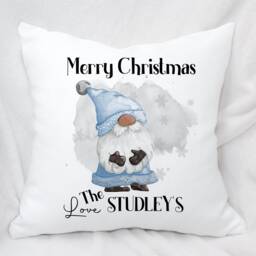 Personalised Christmas Gonk/Gnome Cushion, Ideal Xmas Gift Or Present, 6 Colour Options - thumbnail 2