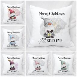 Personalised Christmas Gonk/Gnome Cushion, Ideal Xmas Gift Or Present, 6 Colour Options - thumbnail 1