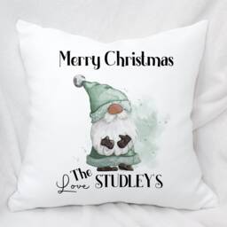 Personalised Christmas Gonk/Gnome Cushion, Ideal Xmas Gift Or Present, 6 Colour Options - thumbnail 3