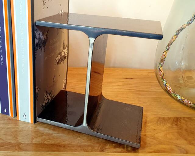 Industrial Metal Bookend - Steel Bookend, Heavy Metal, Decor, Doorstop, Retro Office Book End - image 1