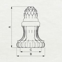 Wooden Finial For Staircase Newel Post Ornate Decorative - thumbnail 2