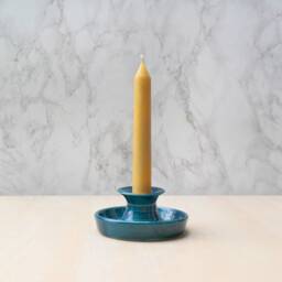 Navy Blue Ceramic Candlestick Holder - Taper Holiday Table - Candle Holders - thumbnail 2