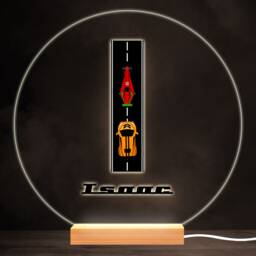 Road Racing Cars Letter I Colourful Round Personalised Gift Led Lamp Night Light - Bedroom - thumbnail 1