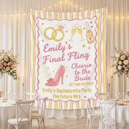 Custom Bachelorette Party Wall Tapestry, Final Fling Bridal Shower Banner, Personalized Bride To Be Backdrop Decor - thumbnail 3