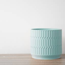"Mabel Planter With Drainage & Saucer in Teal, Boho 3D-Printed Plant Pot, Small To Large Sizes 4"" 5"" 6"" 7"" 8" - thumbnail 3