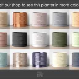 "Mabel Planter With Drainage & Saucer in Teal, Boho 3D-Printed Plant Pot, Small To Large Sizes 4"" 5"" 6"" 7"" 8" - thumbnail 4