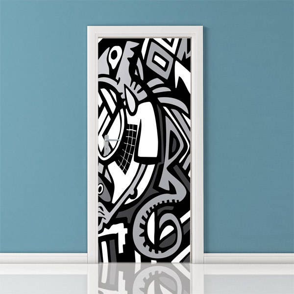 Graffiti Door Decal, Wall Art Sticker, Wallpaper, Mural, Bedroom Living Room Decor, Nature Decor Mural - image 1