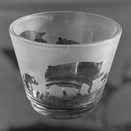 Pig Tealight Holder - Rustic Glass Tea Light Holder With Pig Frieze Design - thumbnail 1