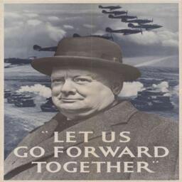 Let Us Go Forward Winston Churchill Propaganda World War - Cushion Cover Case Or Stuffed With Insert - thumbnail 2