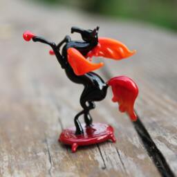 Glass Winged Horse Figurine Collectible Pegasus Miniature Ornament, Fantasy Animal Sculpture Mythical Creatures - thumbnail 2