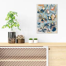 Japanese Ukiyo-E Art Print Poster Woodblock Wall Decor Utagawa Kuniyoshi Samurai Frogs Kabuki Toad Tattoo Cute Kawaii Japan Calligraphy A3 - thumbnail 2