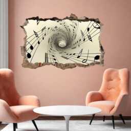 Musical Notes Spiral Tunnel Wall Decal Sticker Mural Poster Print Art Kids Room Decor Eb8 - thumbnail 3