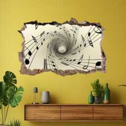 Musical Notes Spiral Tunnel Wall Decal Sticker Mural Poster Print Art Kids Room Decor Eb8 - thumbnail 2