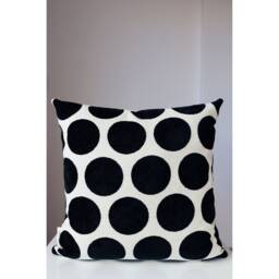 Black & White Sofa Pillow Cover, Large Dot Throw Pillow, Doublesided Shams, Polka Dotted Decorative - thumbnail 2