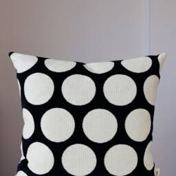 Black & White Sofa Pillow Cover, Large Dot Throw Pillow, Doublesided Shams, Polka Dotted Decorative - thumbnail 3