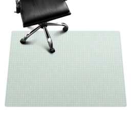 Retro Cross Stitch Pattern Desk Chair Mat, Turquoise Computer Office Gaming Floor Protector