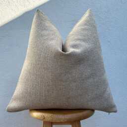 Beige Linen Pillow Cover Neutral Farmhouse Throw Cushion Or Euro Sham - Duties Paid Usa - thumbnail 2