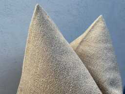 Beige Linen Pillow Cover Neutral Farmhouse Throw Cushion Or Euro Sham - Duties Paid Usa - thumbnail 1