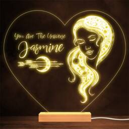 Galaxy Girl Heart Gothic Mystic Personalised Gift Lamp Night Light - thumbnail 1