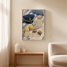 Nautical Summer Poster, Coastal Still Life Print, Beach Wall Art - thumbnail 3