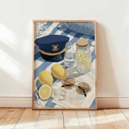 Nautical Summer Poster, Coastal Still Life Print, Beach Wall Art - thumbnail 4