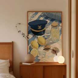 Nautical Summer Poster, Coastal Still Life Print, Beach Wall Art - thumbnail 2